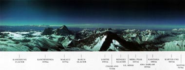 Southern view into Nepal from the top of Everest