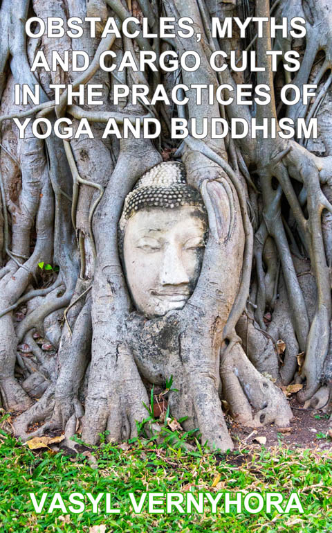 The cover of the book "Obstacles, myths and cargo cults in the practices of yoga and Buddhism"