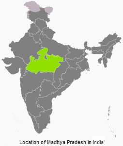 Location of Madhya Pradesh in India