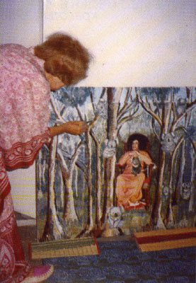 Картина Мойи для праздника в Прашанти Нилаяме, 1983 год